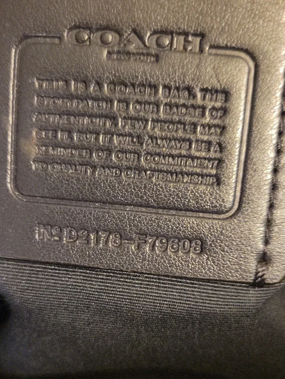 COACH Black Leather Tote Bag with Gold Hardware